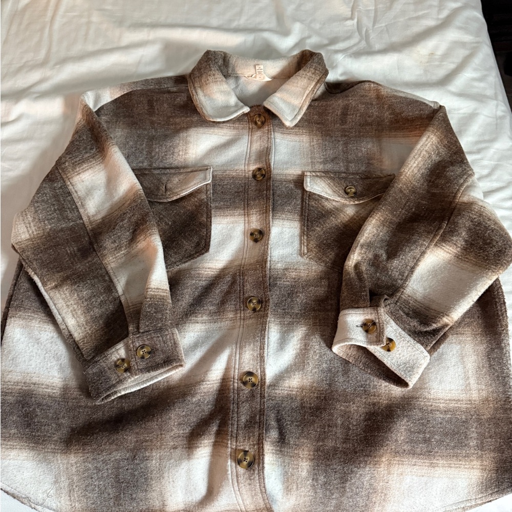 Plaid Button-Up Jacket